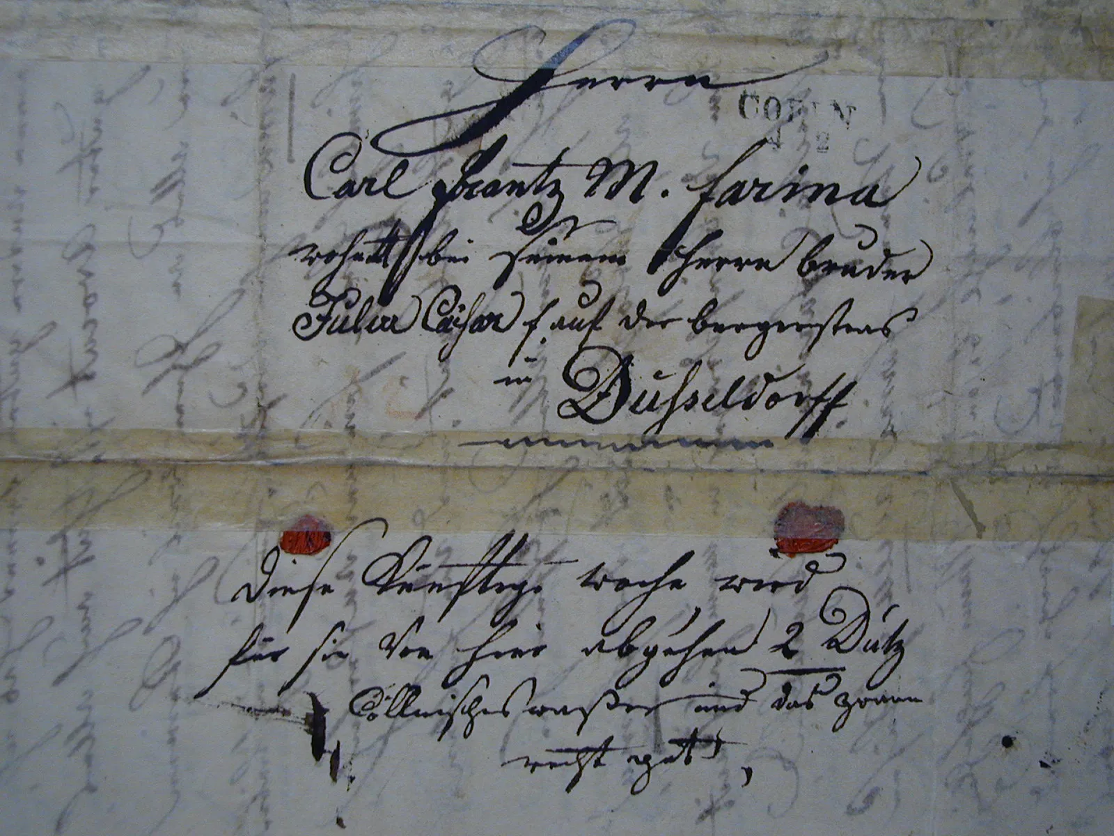 letter of Wilhelm Mülhens cover