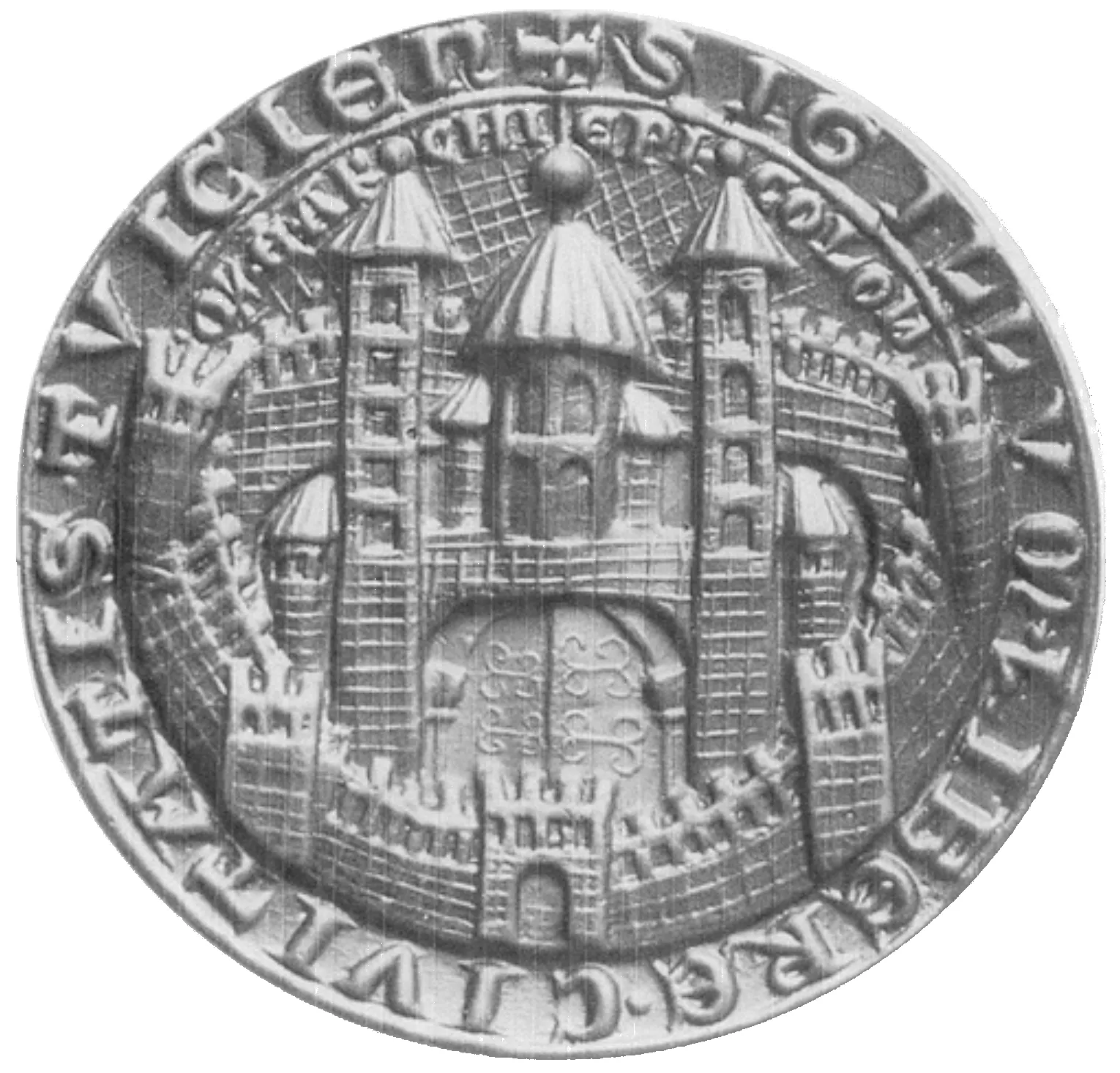 Großes Stadtsiegel der Stadt Deutz, laut Toni Diederich 1245 oder 1250.