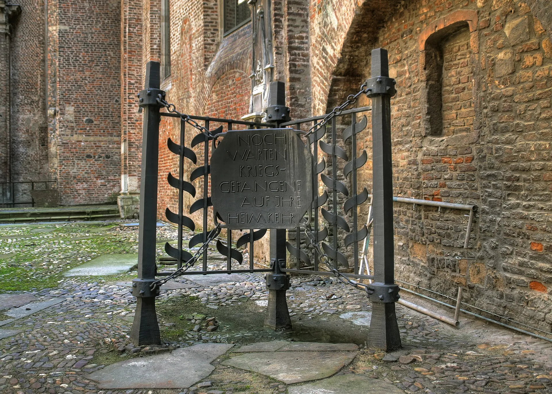 Prisoner of war memorial in the church ruins of Alt St. Alban, Cologne