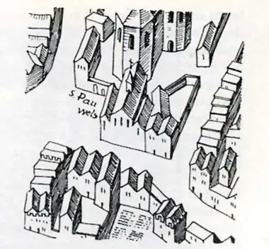Stadtansicht nach Mercator 157. Ausschnitt St. Paul