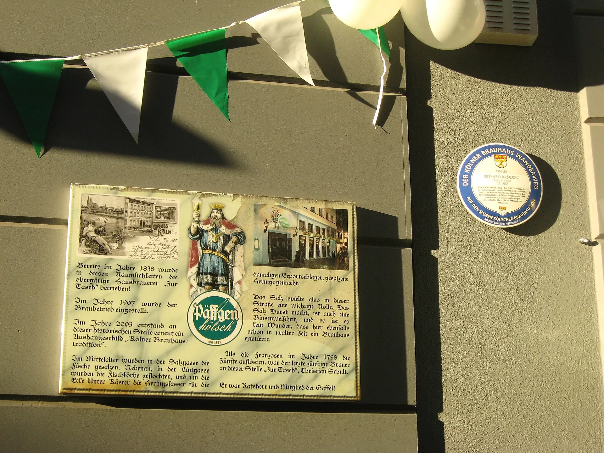 Bierhaus en d'r Salzgass, Frontansicht, Detail (Köln, Altstadt)