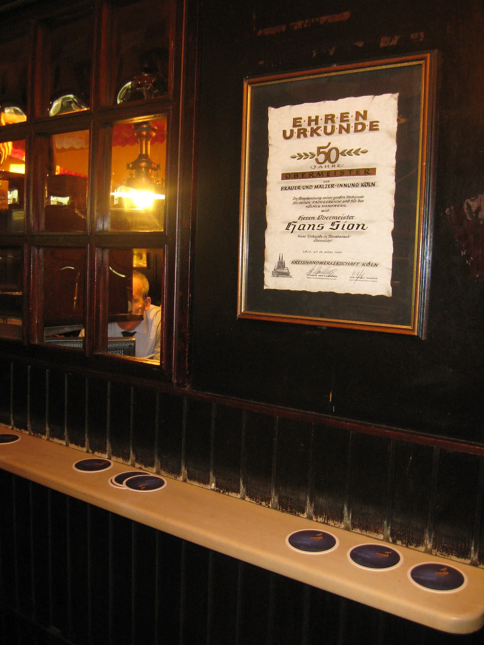 Brauhaus Sion, Detail Schankraum, Köln (Alter Markt)
