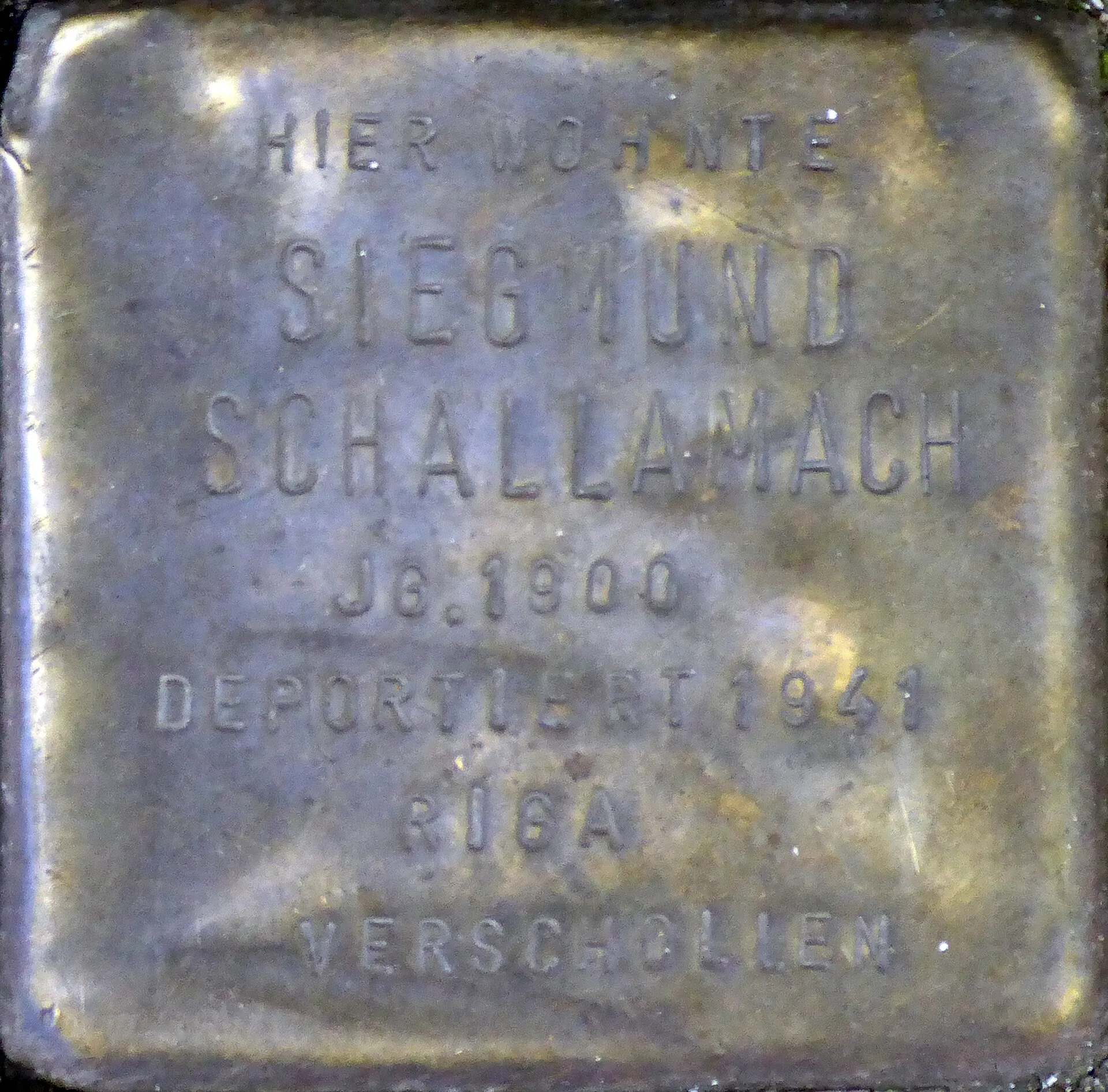 Stolperstein : Siegmund Schallamach, Brüsseler Platz 9, Köln