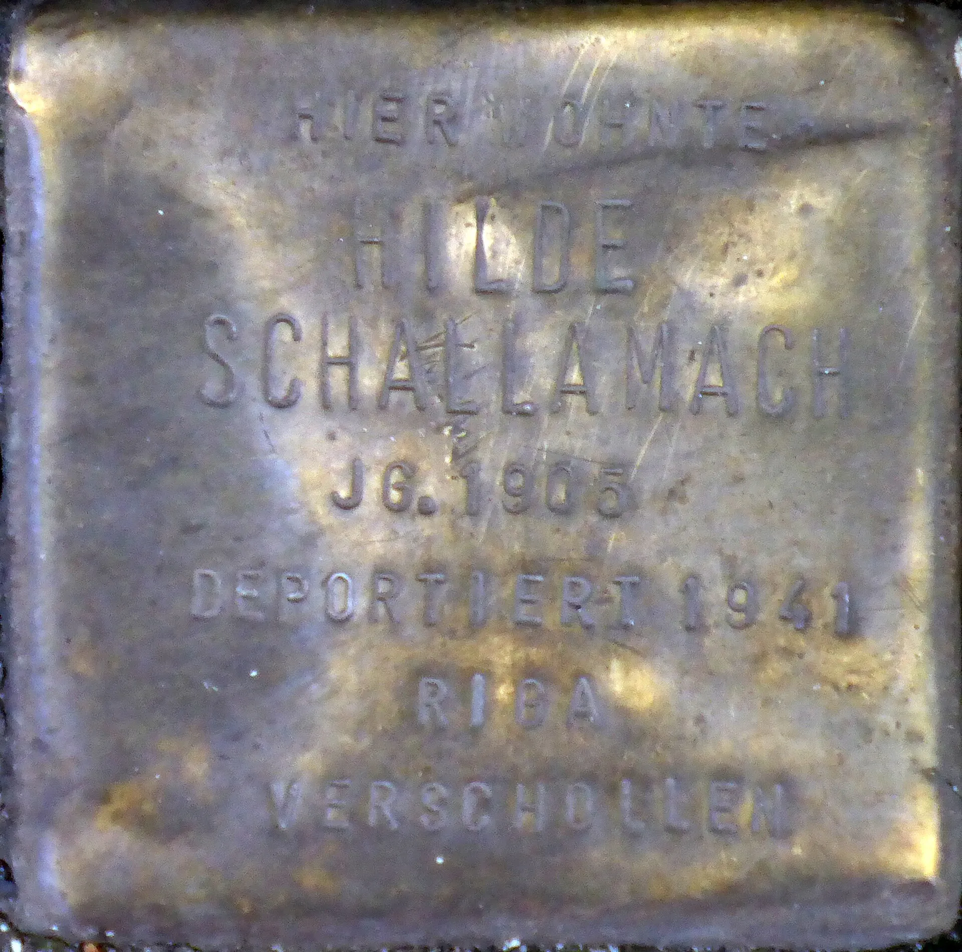 Stolperstein : Hilde Schallamach, Brüsseler Platz 9, Köln