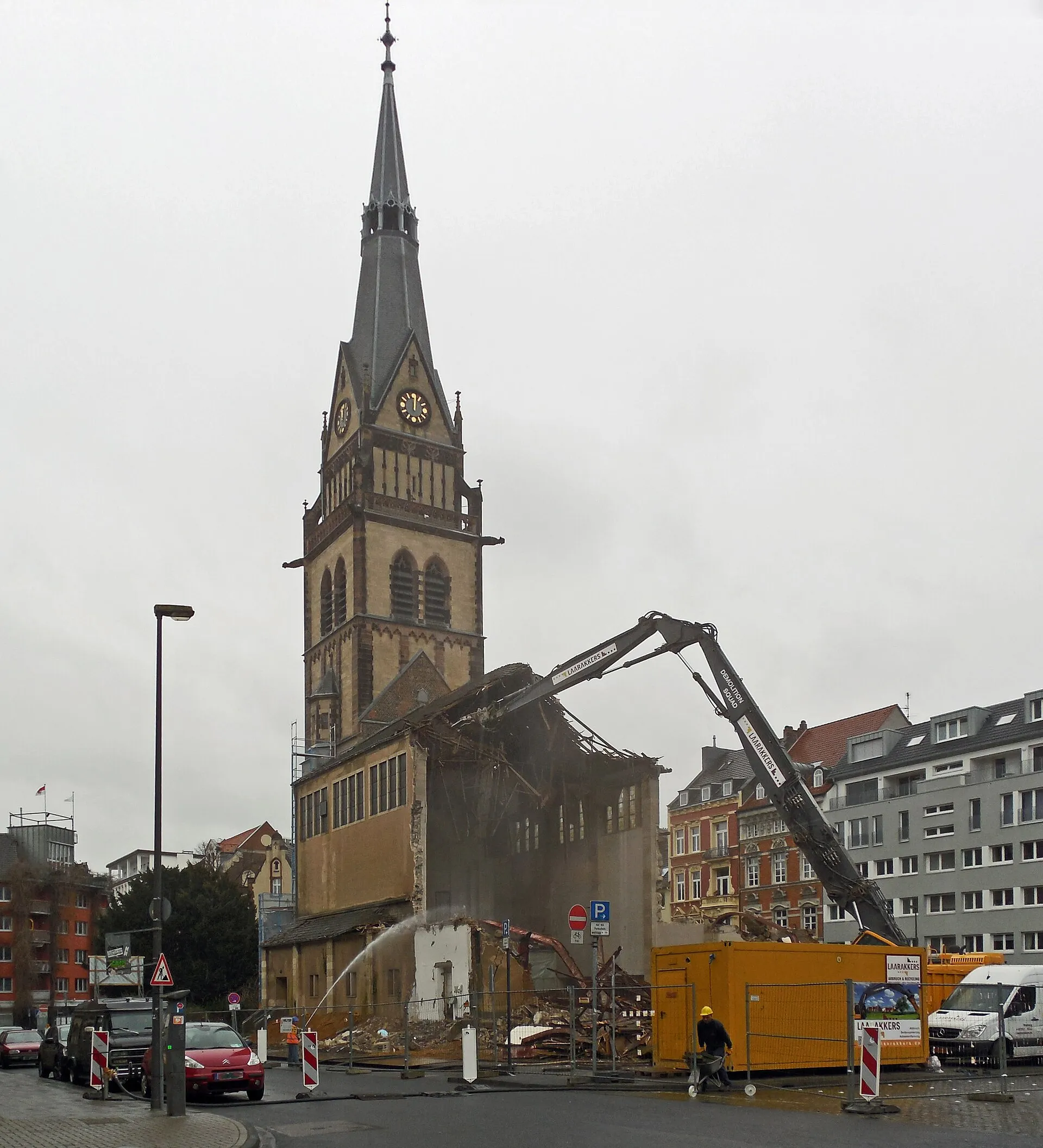 Christuskirche Köln Abriss des Kirchenschiffs 12. Februar 2014