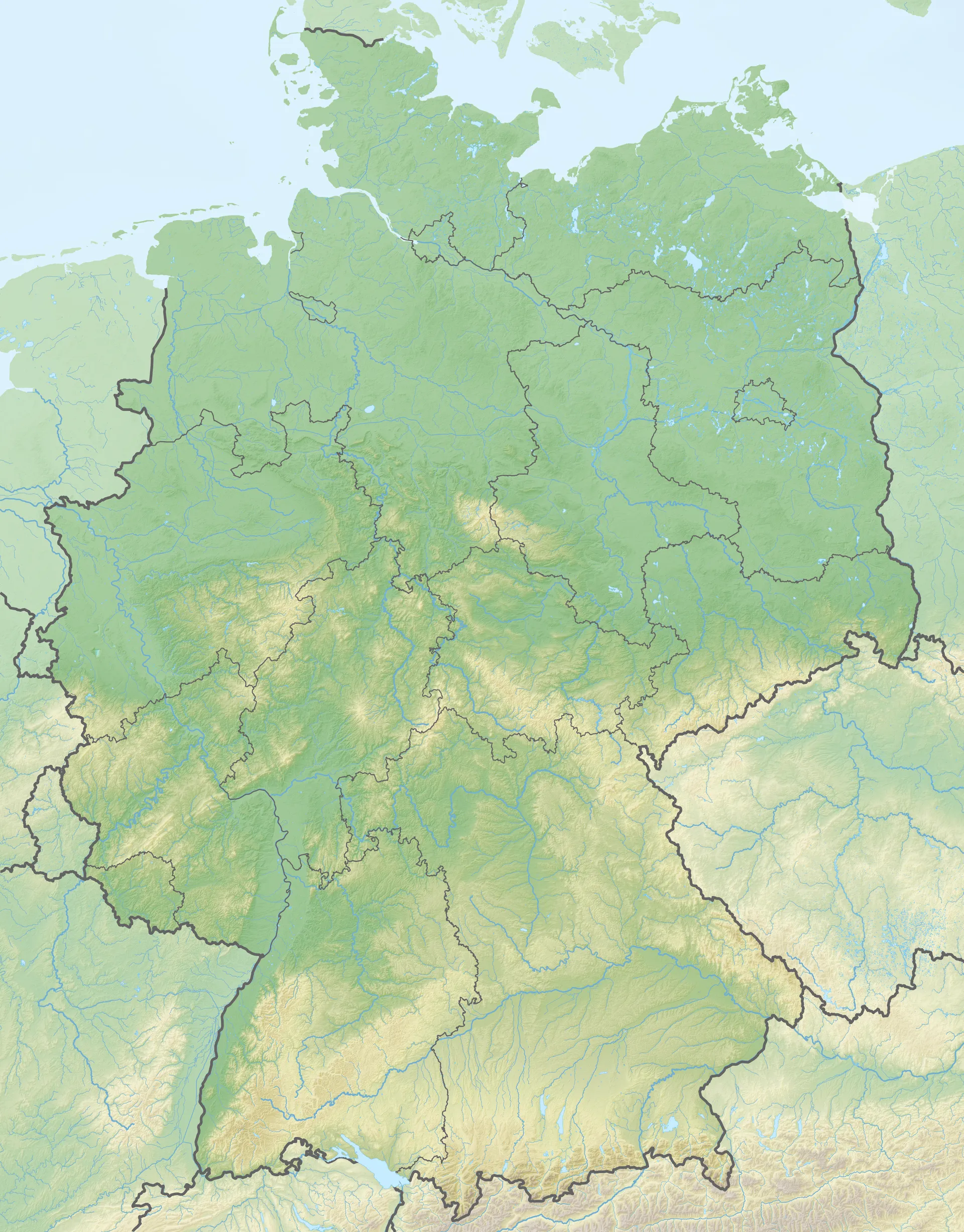 Reliefkarte Deutschland