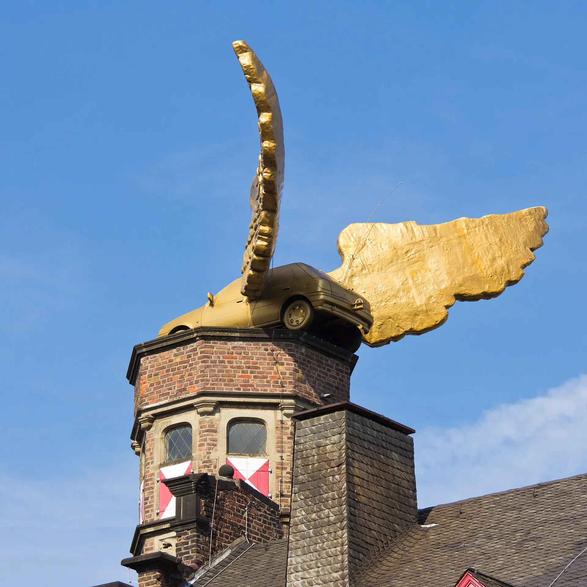 Zeughaus Köln, Ansicht des Treppenturmes von der Straße Burgmauer. Baujahr: 1591-1606. Es beherbergt das Kölnische Stadtmuseum. Auf dem Dach des Treppenturmes b