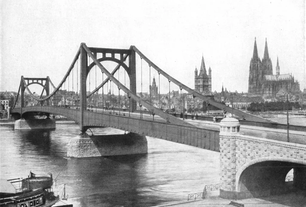 „Deutzer Hängebrücke“ später Hindenburgbrücke (um 1925)