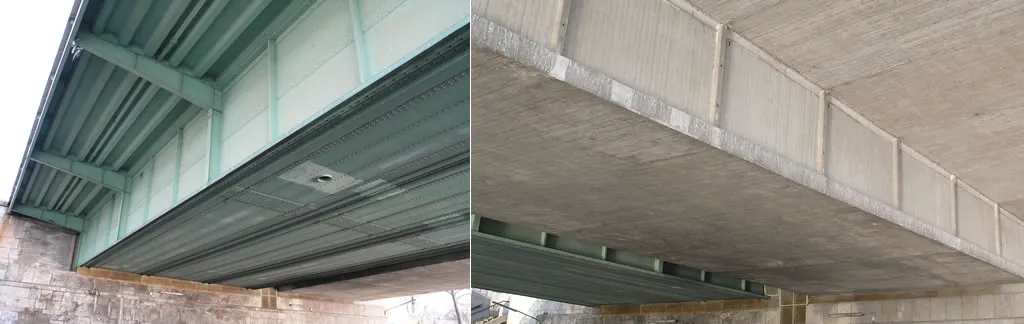 Stahl- (1948) und Stahlbetonbrücke (1980)