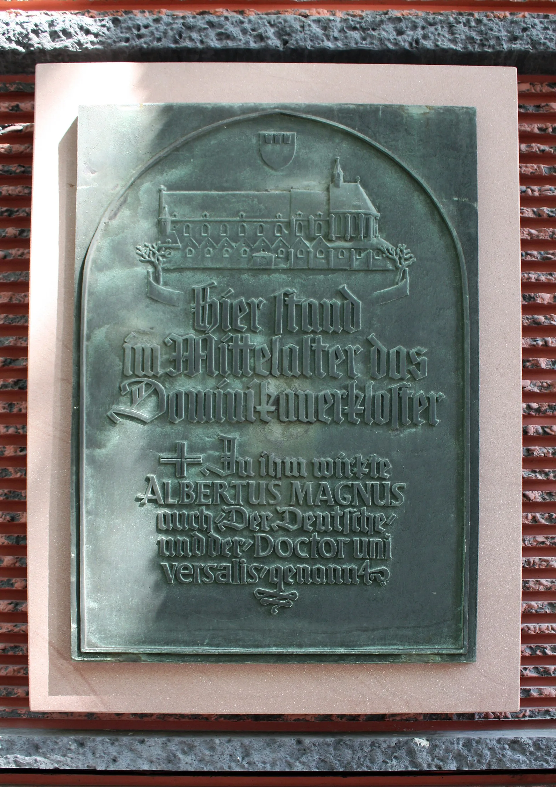 Kloster der Dominikaner Köln, Gedenktafel am ehemaligen Standort