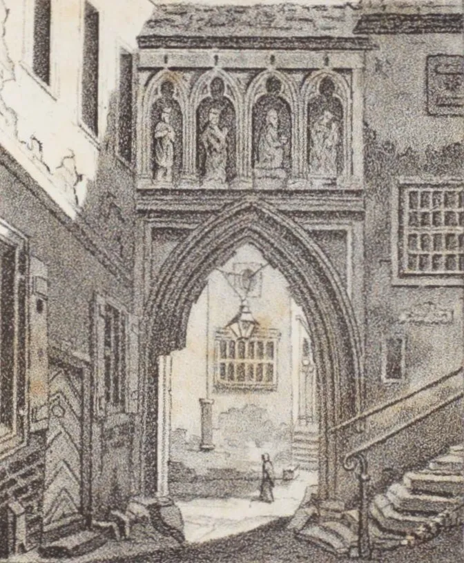 View from cologne. Lithography by Anton Wünsch after a drawing by Johann Peter Weyer. This page is part of the book Sammlung von Ansichten öffentlicher Plätze,