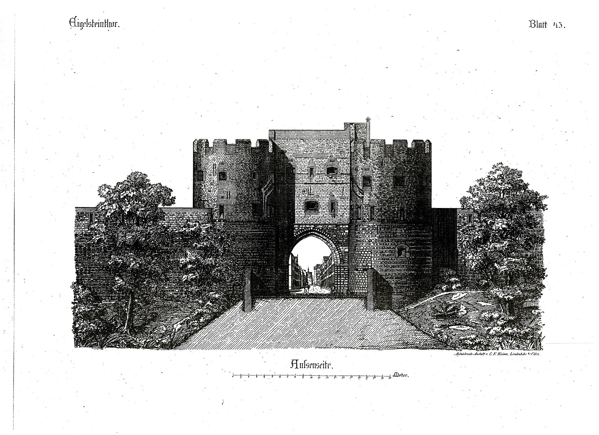 Aus C. F. Kaiser, Cölner Thorburgen und Befestigungen: 1180 - 1882, 1884, Blatt 45