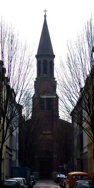 Evangelische Kirche Rothehausstraße (Friedenskirche) Köln-Ehrenfeld Beschreibung: Evangelische Kirche Rothehausstraße Köln-Ehrenfeld