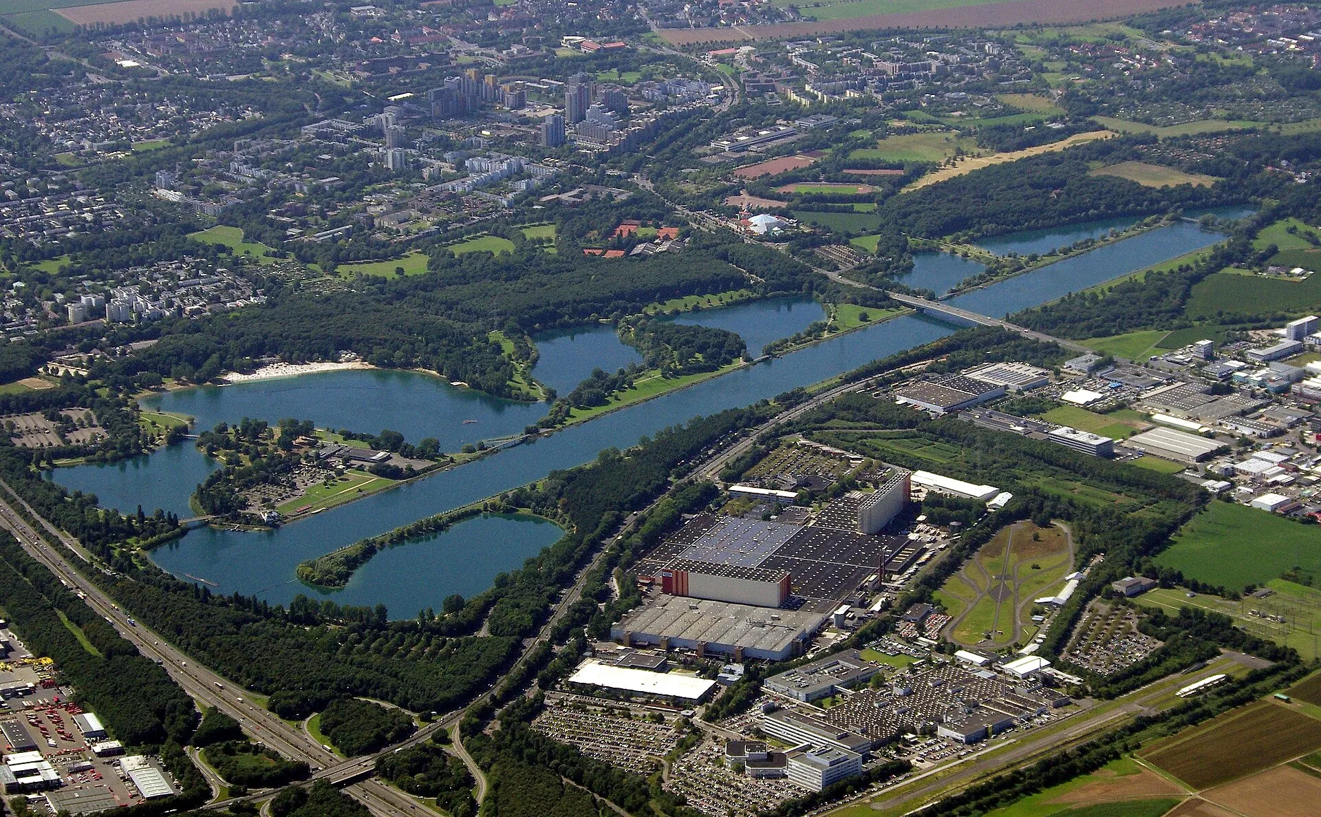 Aerial view of the Fühlinger See
