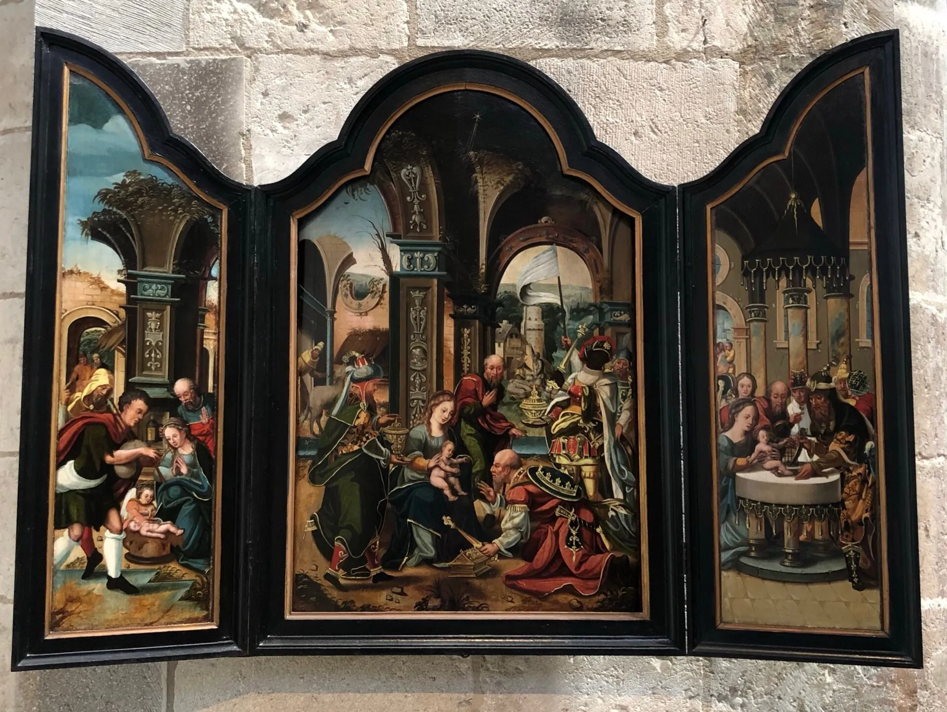 Renaissancetriptychon der drei Könige in Groß St. Martin, Köln, Deutschland