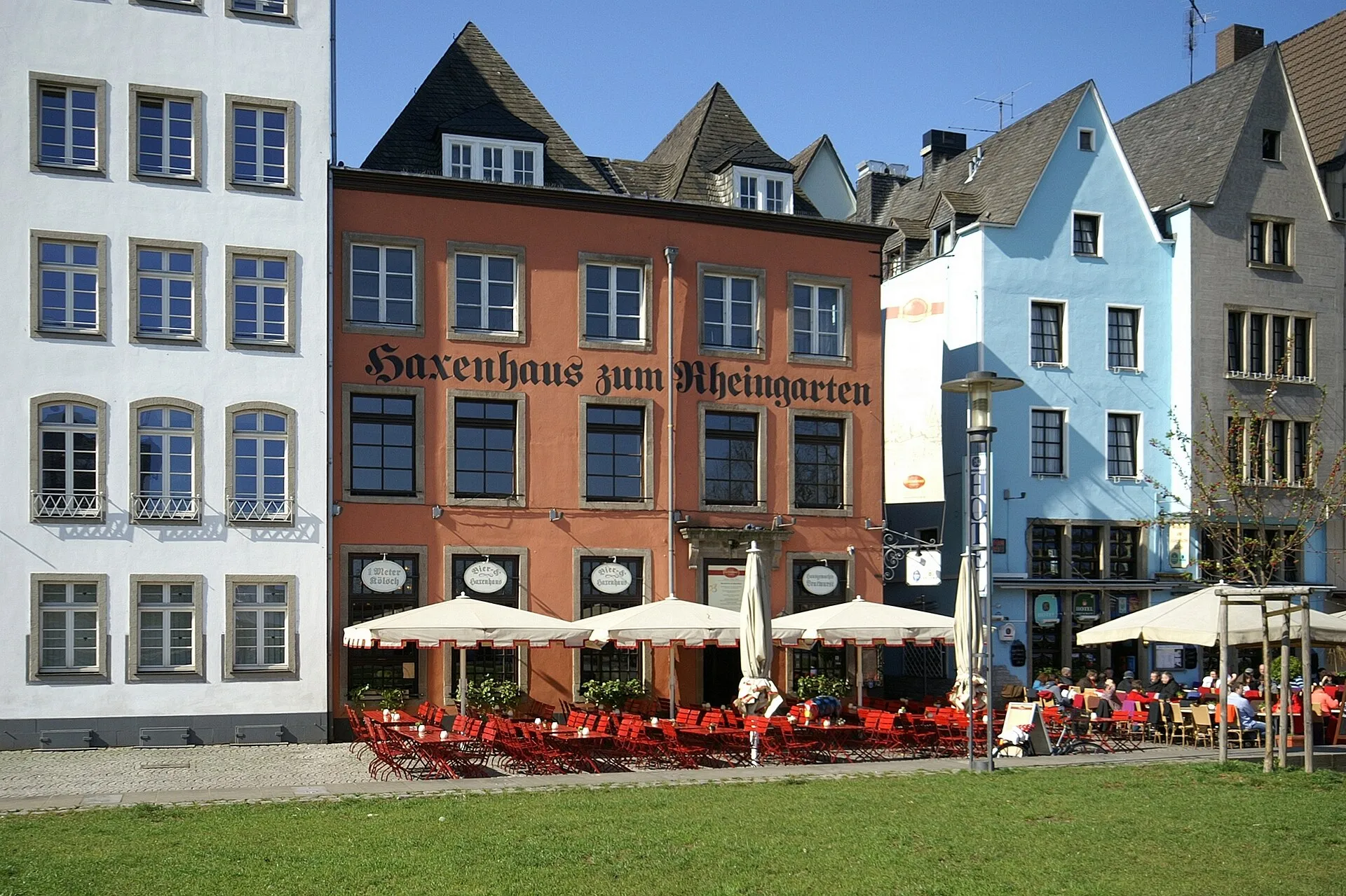 Das Haxenhaus zu Rheingarten, Frankenwerft 19 in der Kölner Altstadt. Baudenkmal 2258 der Kölner Denkmalliste.
