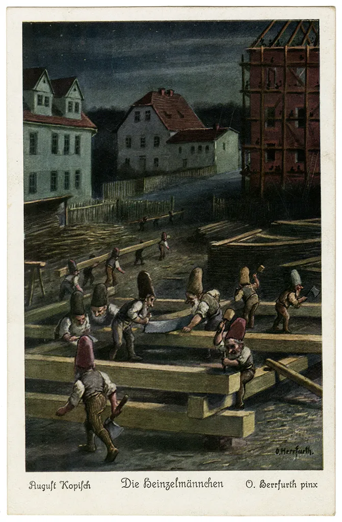 Heinzelmännchen Record number: 23060707 Artist: Herrfurth, Oskar (German, 1862-1934) Item caption, front: Item caption/descriptive text, back: 1. Wie war zu Köl