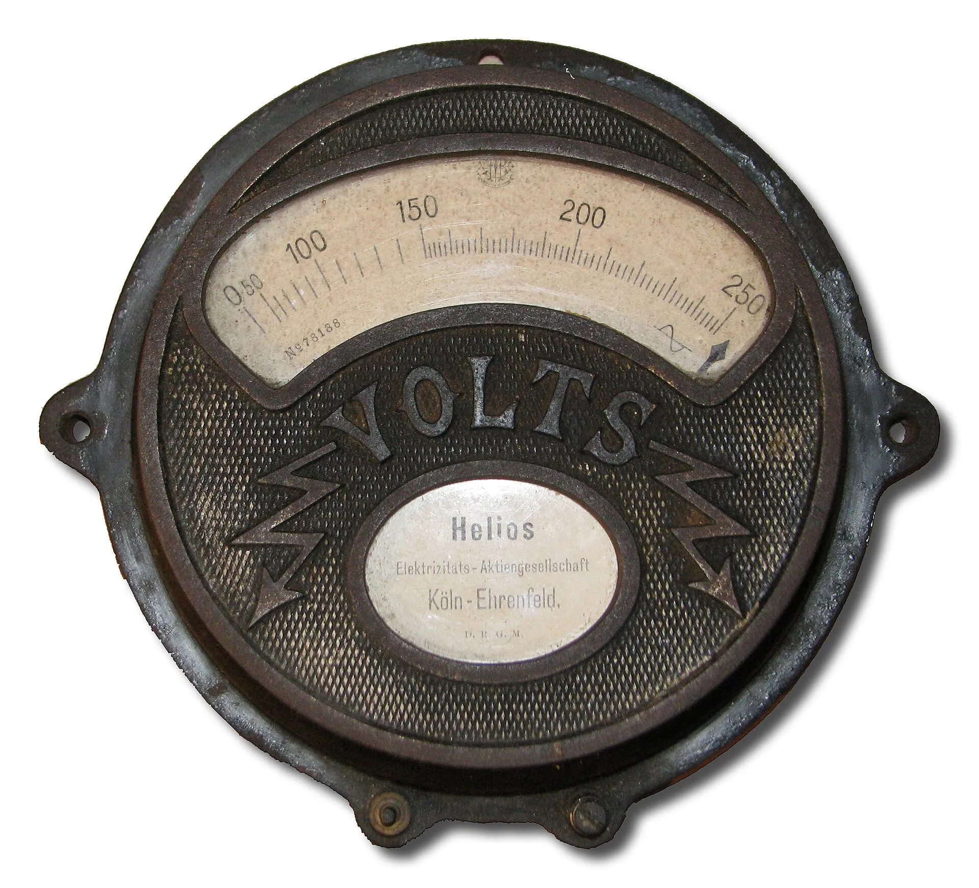 Historisches Wchselspannungs-Voltmeter der Firma Helios in Köln Ehrenfeld
