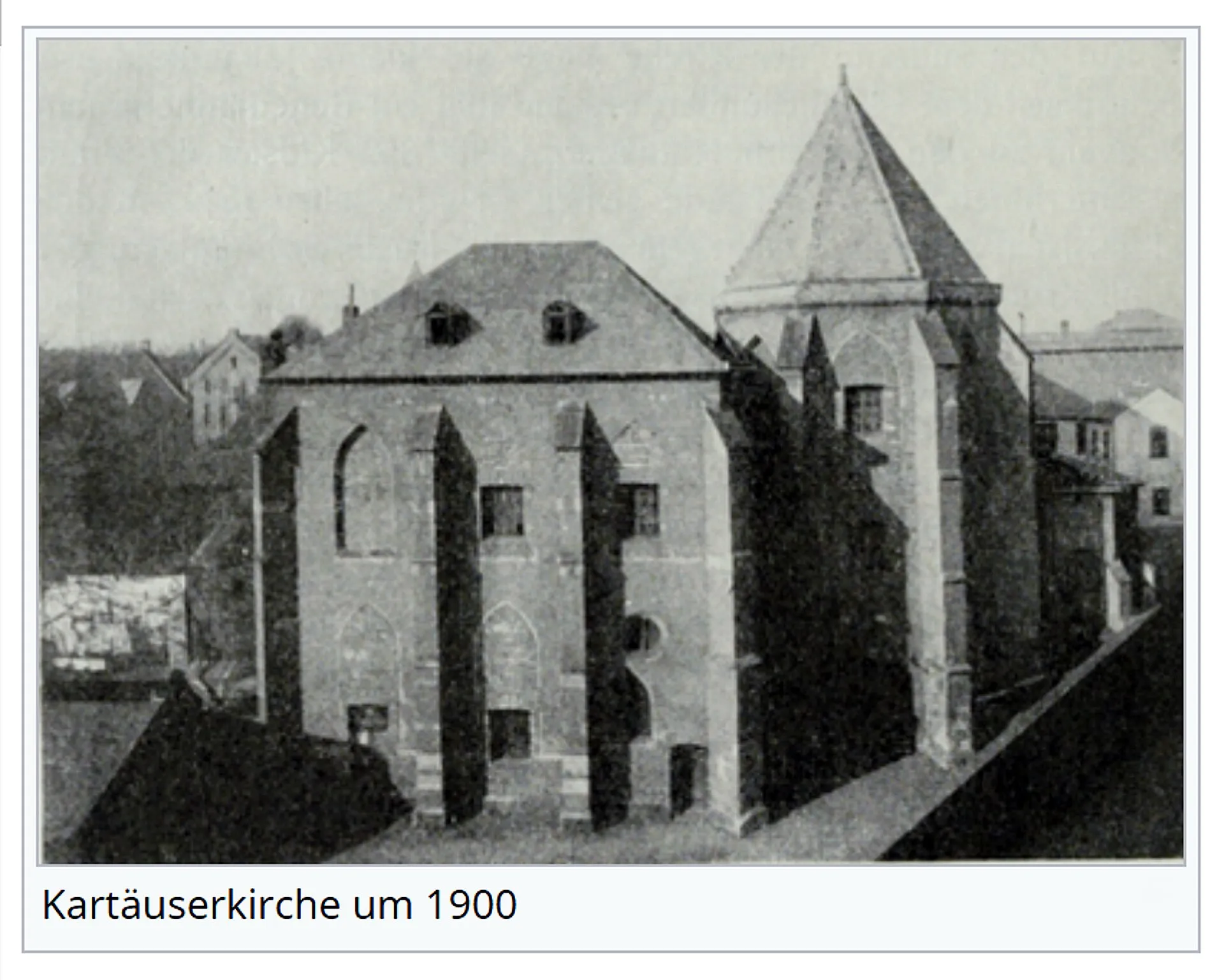 Kapitelhaus und Kartäuser im profaniertem Zustand. Ab 1815 als preußisches Militärlazarett genutzt