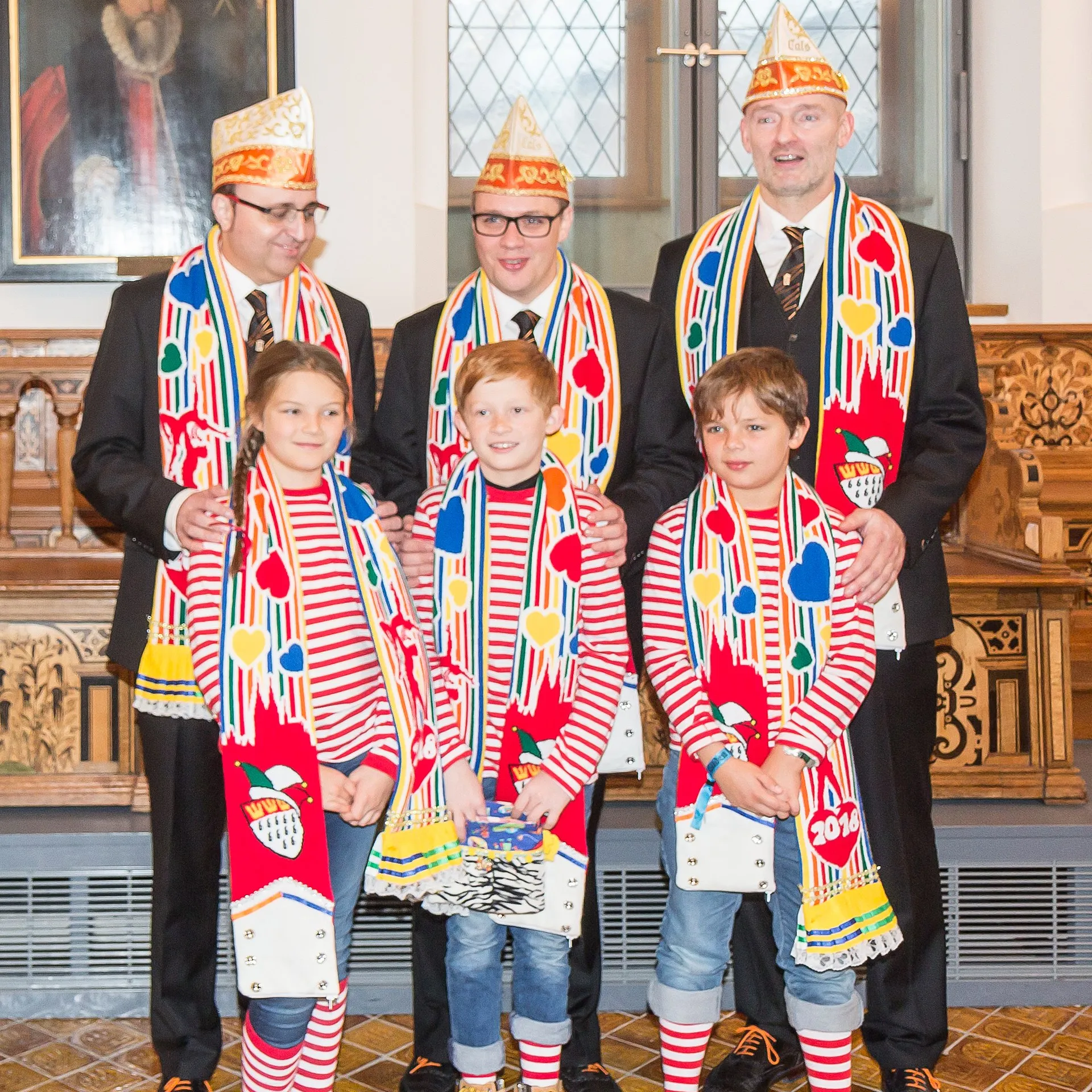 Vertragsunterzeichnung Sessionsvertrag und Empfang im Senatssaal des Historischen Rathauses von Köln zur Session 2017/18 Foto: Prinz Michael II. (Mitte) mit Bau