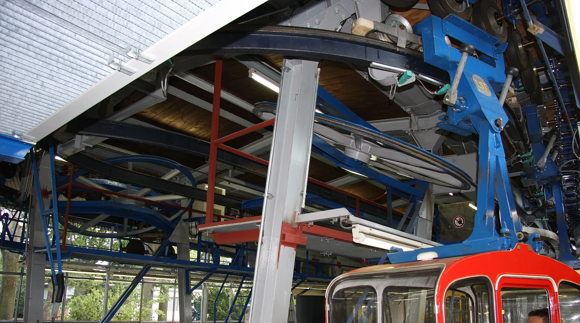 Technics inside of the station Zoo of the Rheinseilbahn in Cologne ( Germany )