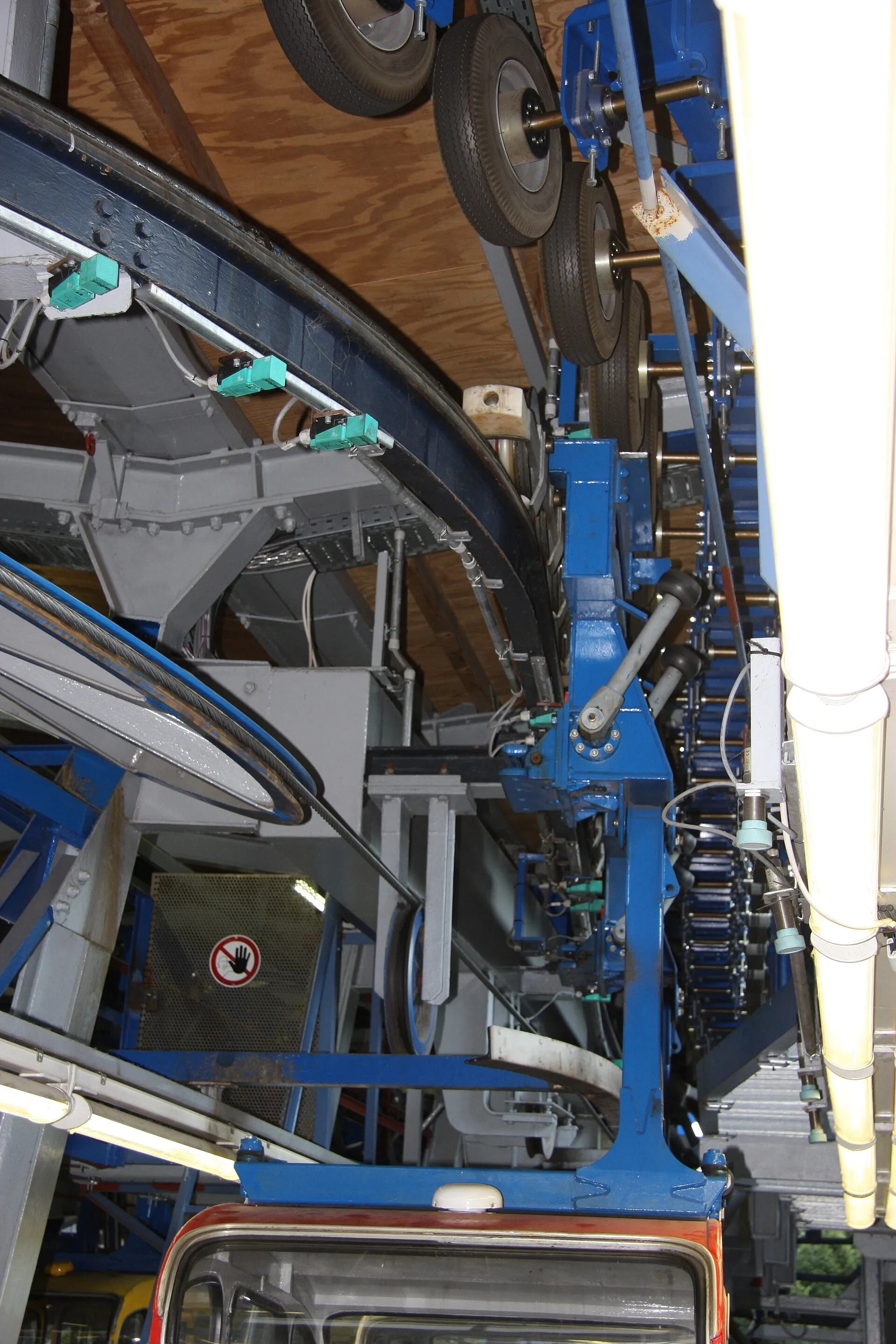 Technics inside of the station Zoo of the Rheinseilbahn in Cologne ( Germany )