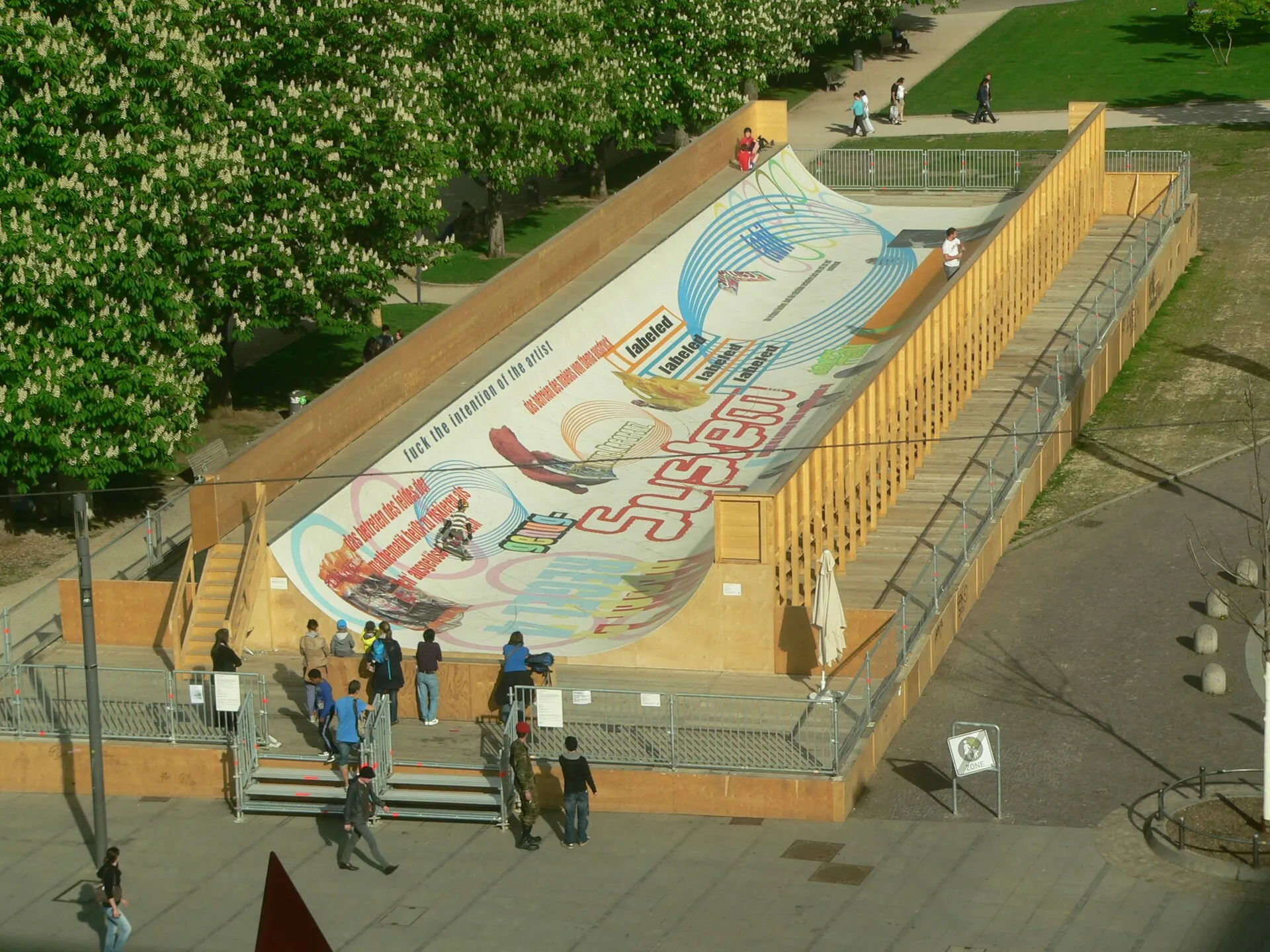 Halfpipe by Michel Majerus in Stuttgart, part of a special exebition of the Kunstmuseum Stuttgart, Germany