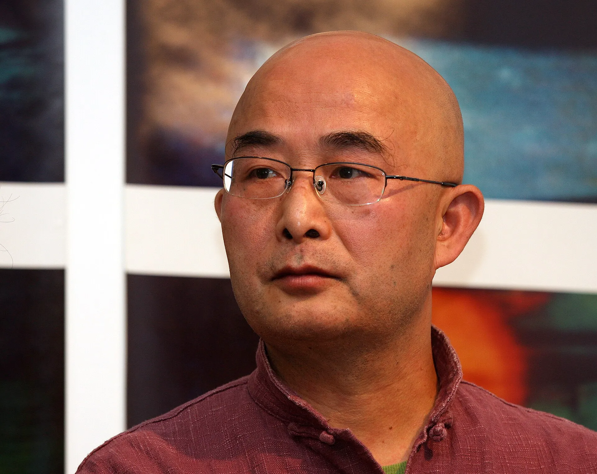 The Chinese writer Liao Yiwu at an event in the Literaturhaus , Cologne.