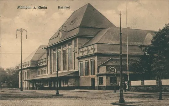 Mulheim-sur-le-Rhin, la gare (1910)