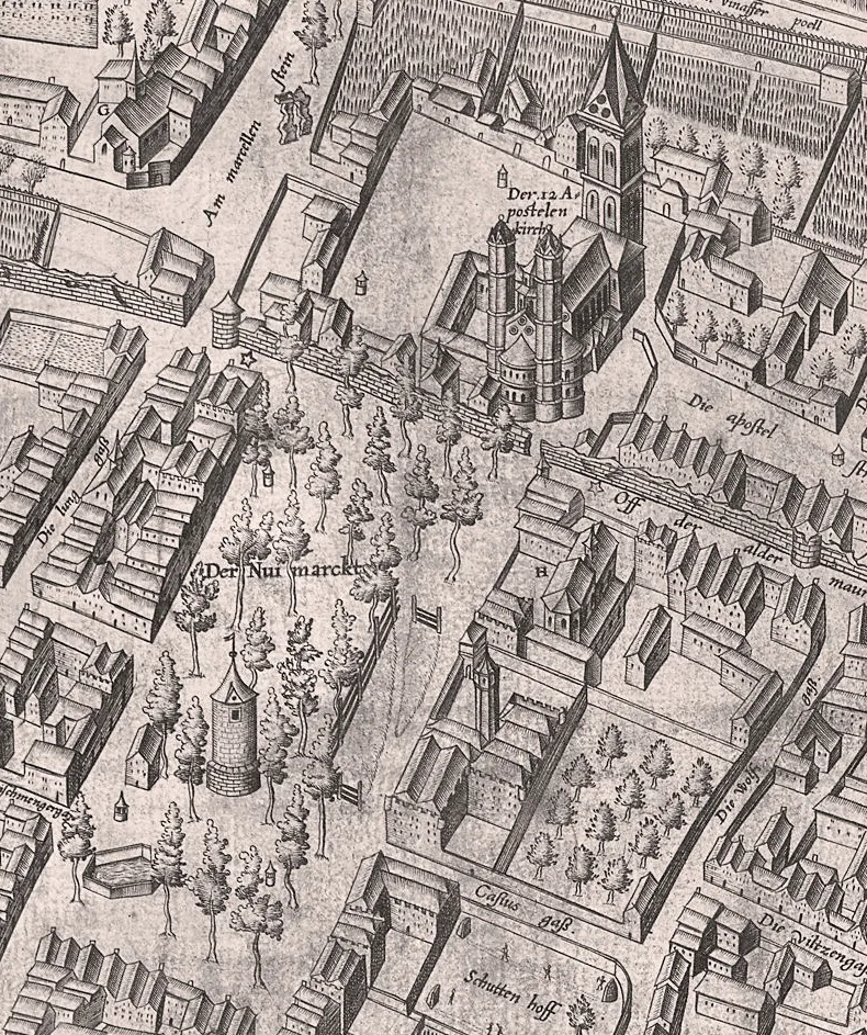 Neumarkt – Kölner Stadtansicht von 1570 des Arnold Mercator
