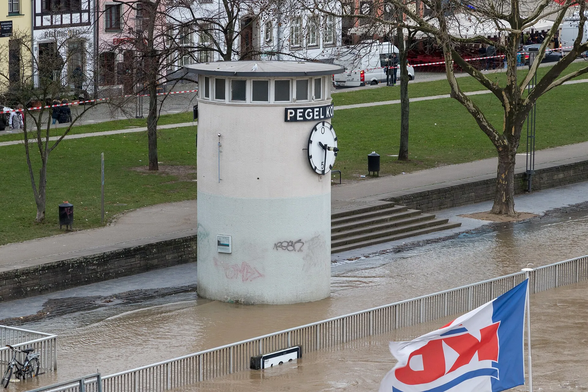 Rheinhochwassser Januar 2018 in Köln: Pegel Köln