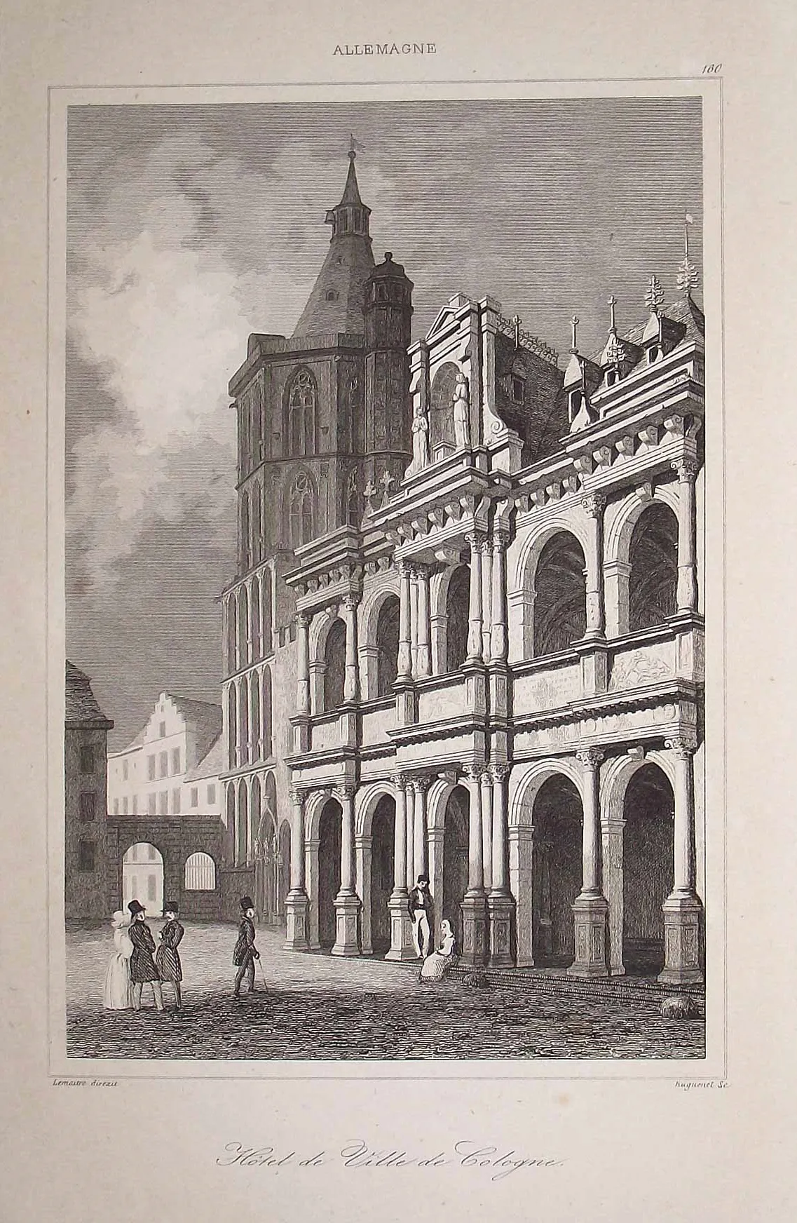 Köln, Rathaus, Stahlstich des 19. Jh.