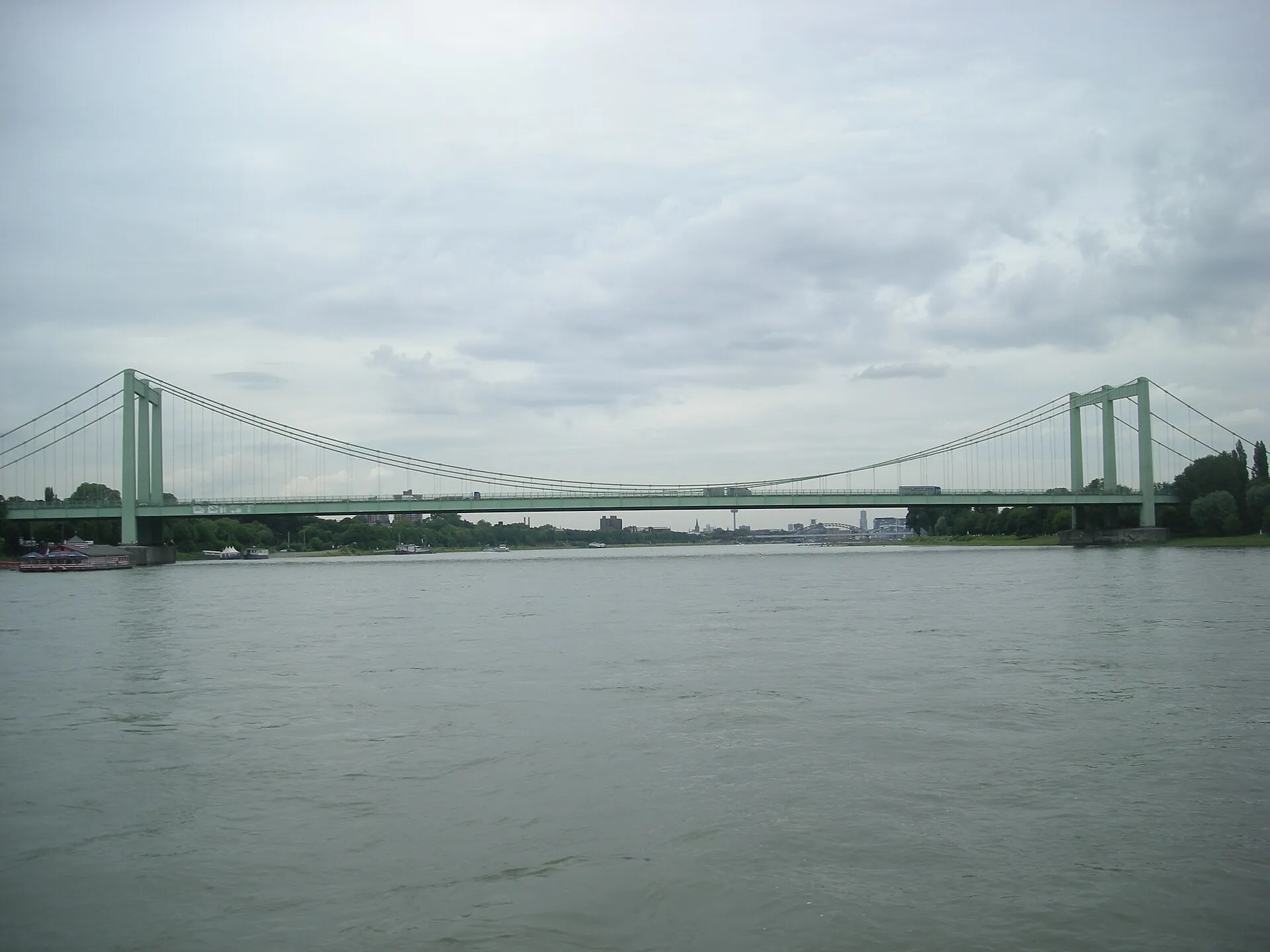 The Rodenkirchener Autobahnbrücke over the Rhine in Köln , Nordrhein-Westfalen ( Germany ).