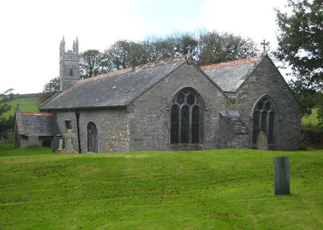 The church of St Cornelius at Cornelly. The parish of Cornelly has a church but no village. The church dates from the C13, with C15 additions.