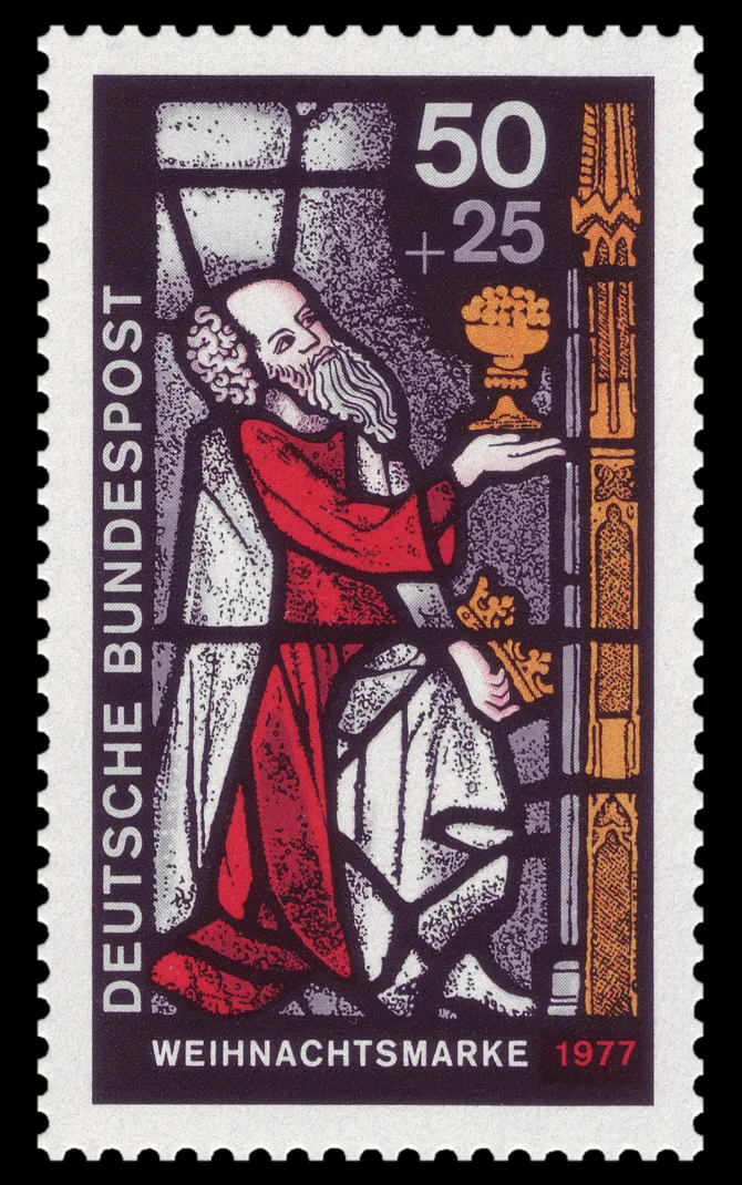 Christmap stamp with additional social fee, 1977