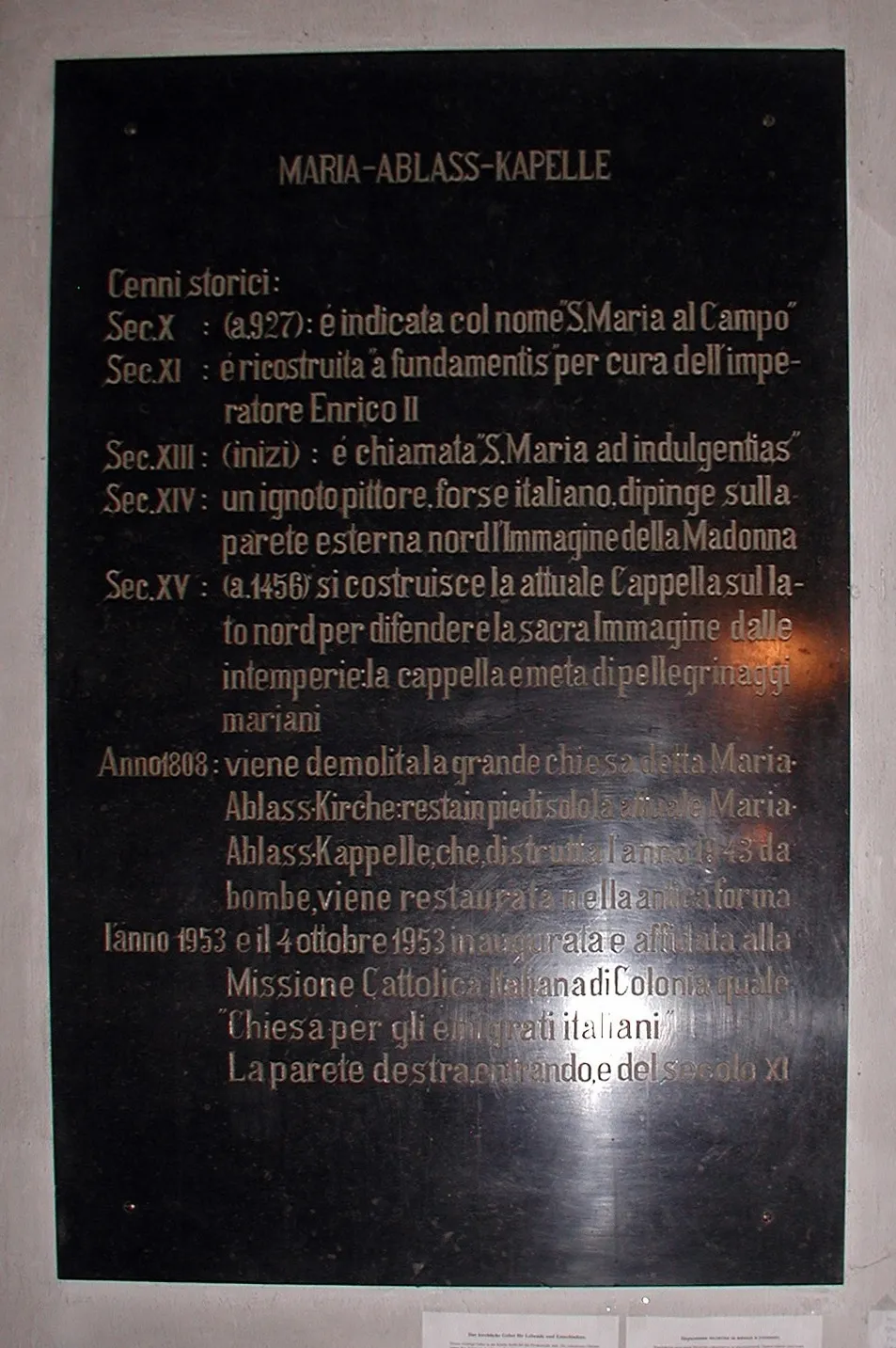 Zeittafel zur Geschichte, italienisch