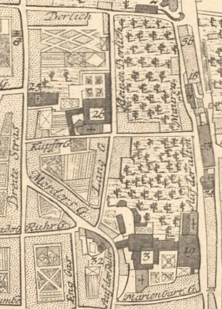 Köln, Berlich bis Mariengartenstraße, um 1752