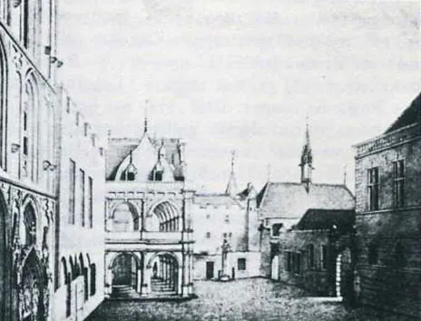 Köln, Rathausplatz von Norden um 1827