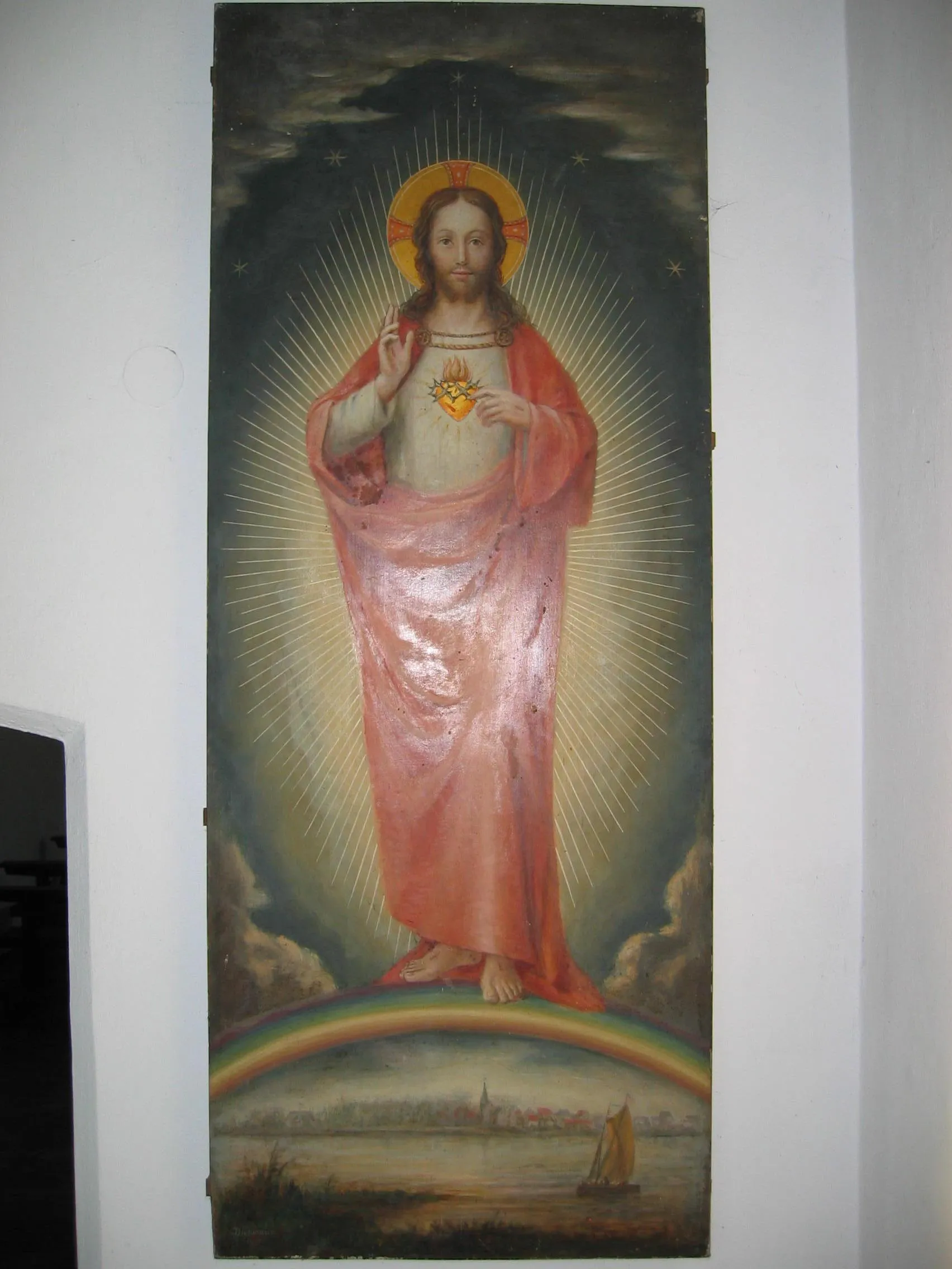 Herz-Jesu-Bild des alten Kriegergedächtnisaltars in St. Mariä Geburt, Köln-Stammheim