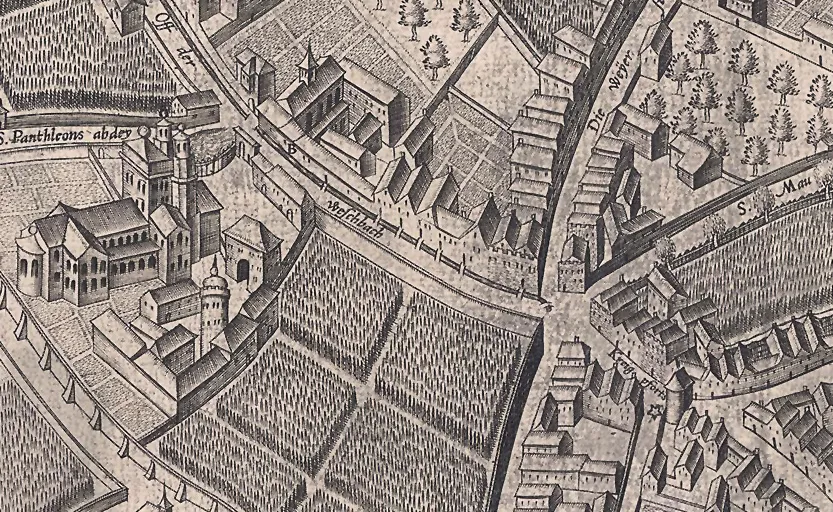 Ausschnitt des Mercator - Stadtplanes, Bereich Weidenbach