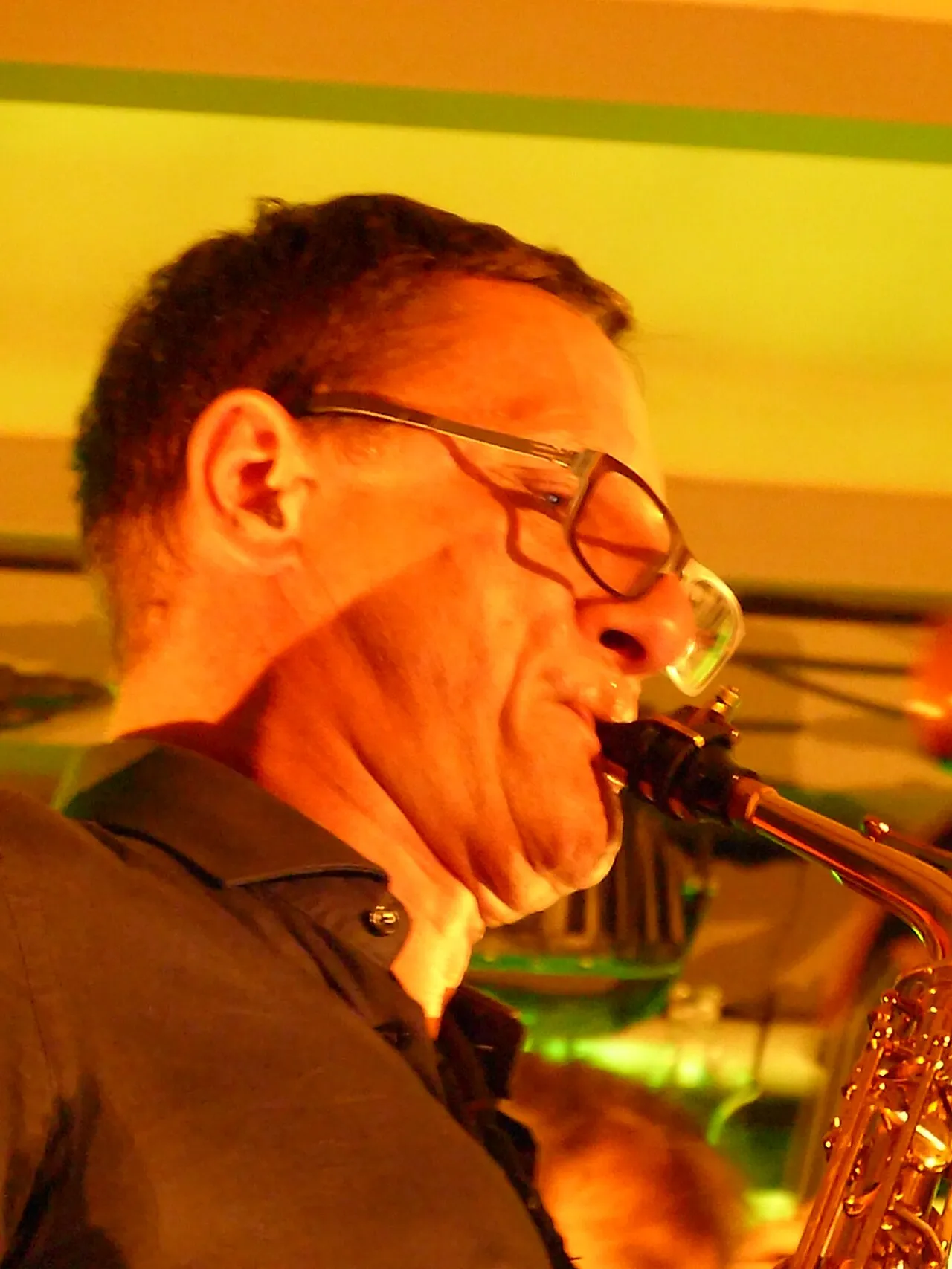 Frank Gratkowski in concert at Green Room of the Stadtgarten (Cologne) , Germany, August 13th, 2020 with Tamara Lukasheva (voc,synth,comp), Dominik Mahnig (dr),