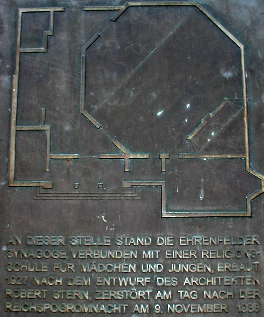 Gedenktafel der Synagoge Körnerstraße, Köln Ehrenfeld