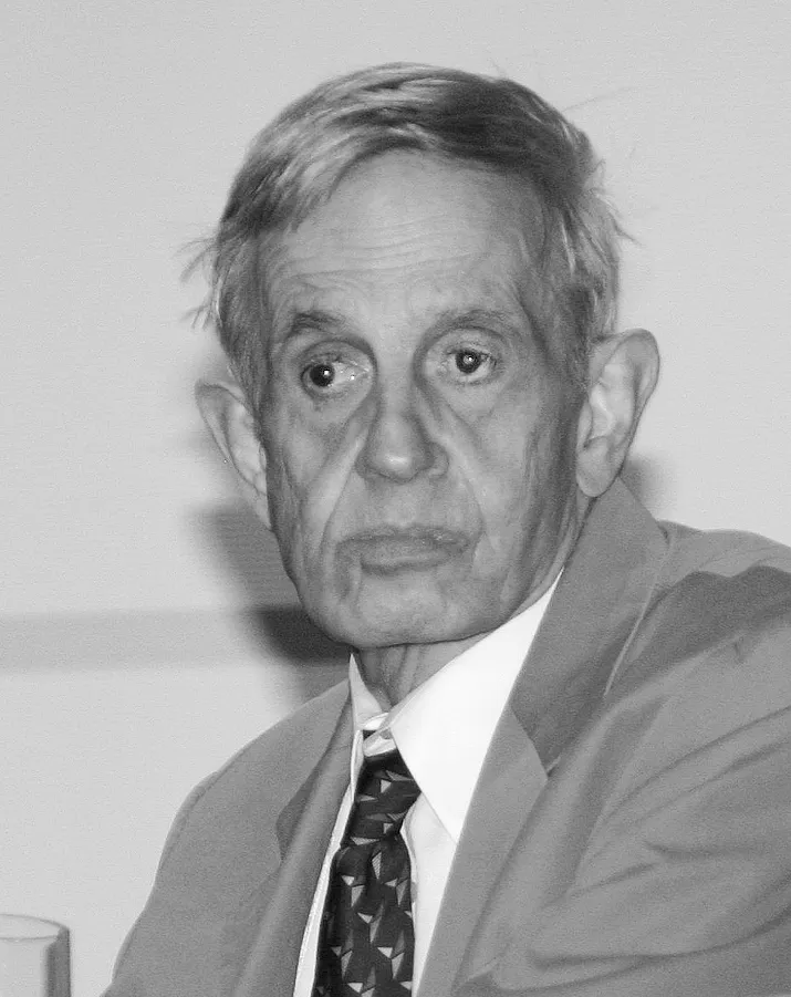 en:John Forbes Nash , American mathematician and winner of the Nobel Prize in Economics 1994, at a symposium of game theory at the university of Cologne, German