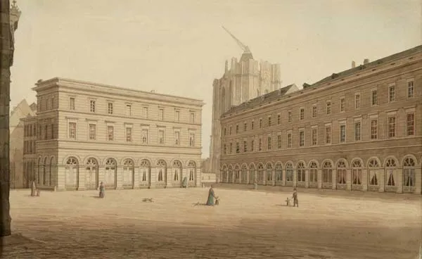 Johann-Peter Weyer: Wallraf-Platz in Köln (Aquarell)