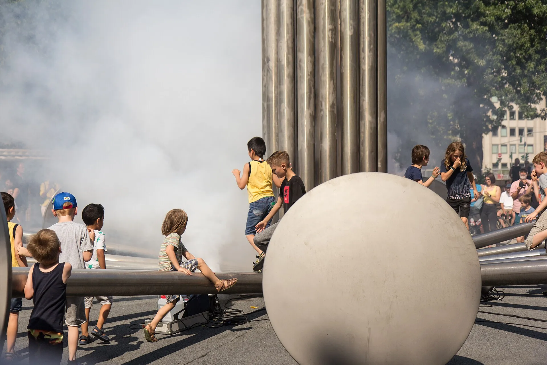 Inbetriebnahme „Wasserkinetische Plastik“ Ebertplatz, Köln