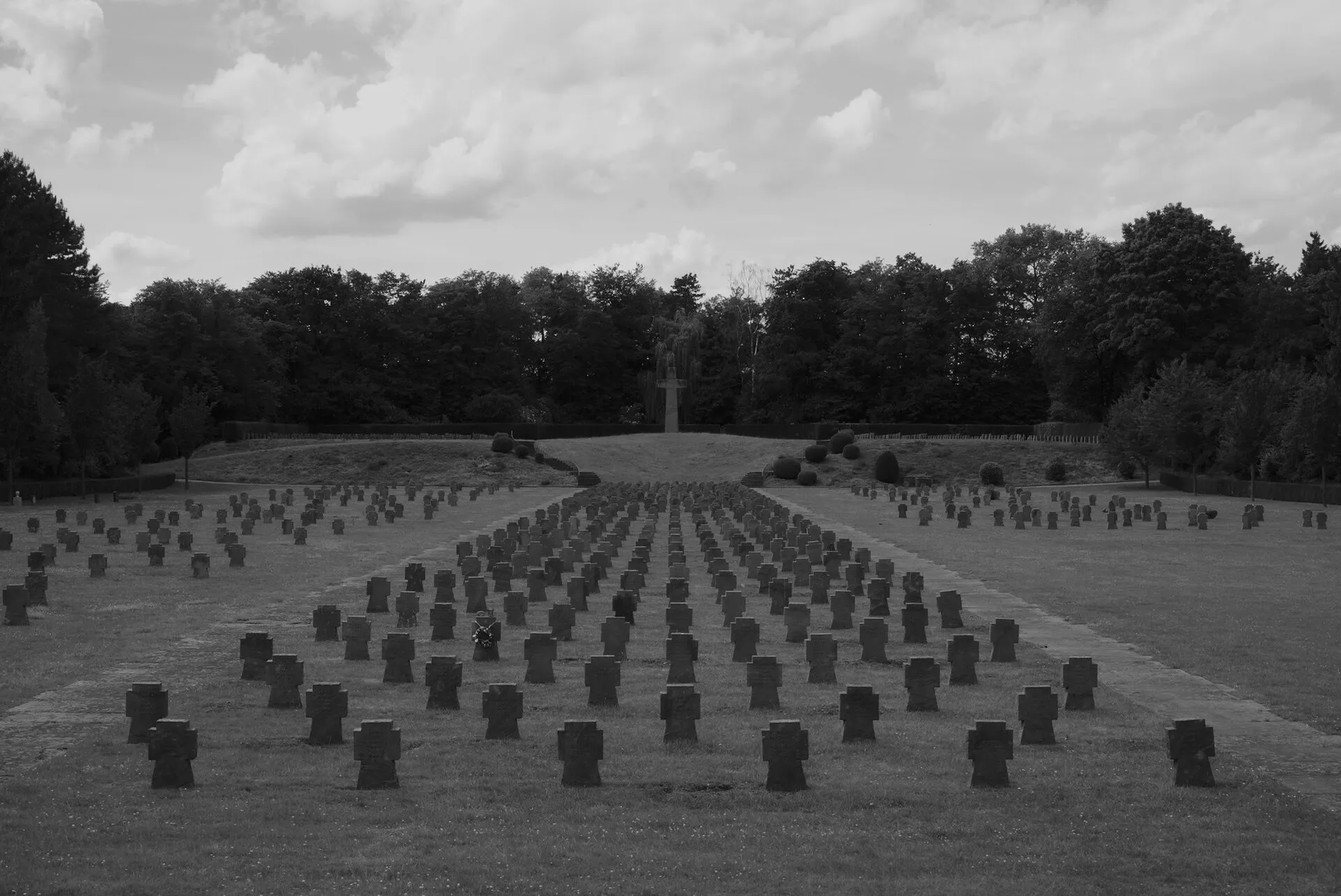 Kriegsgräber Westfriedhof Köln [#park ,#field ,#landscape ,#tree ,#grass ,#lawn ,#meadow ,#footpath ,#rural scene ,#boulevard ,#mettlach ,#garden path]