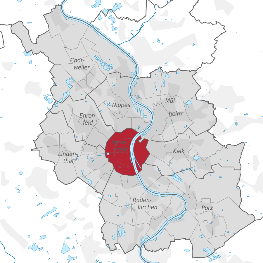 Lage von Innenstadt in Köln
