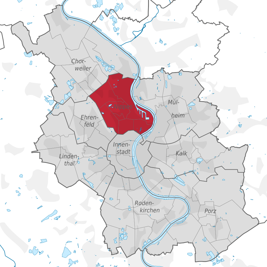 Lage von Nippes in Köln