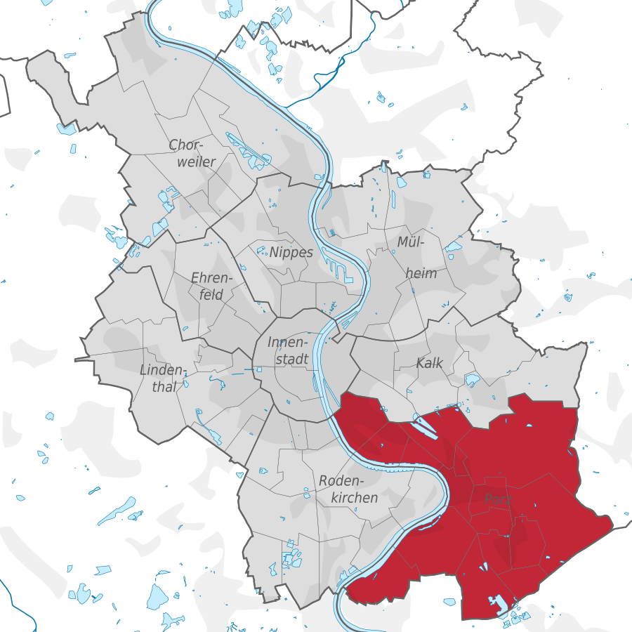 Lage von Porz in Köln